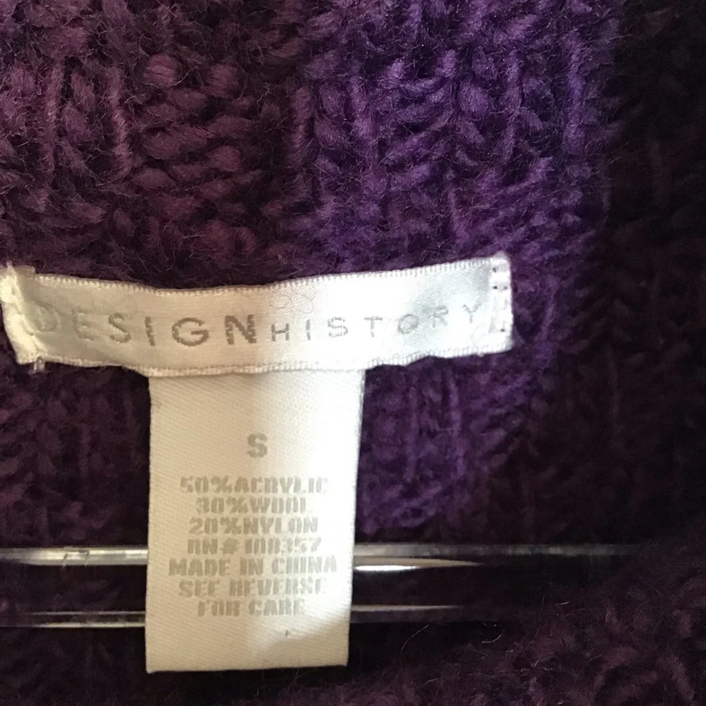 Design History Purple Cowl Neck‎ Sweater Sz. S